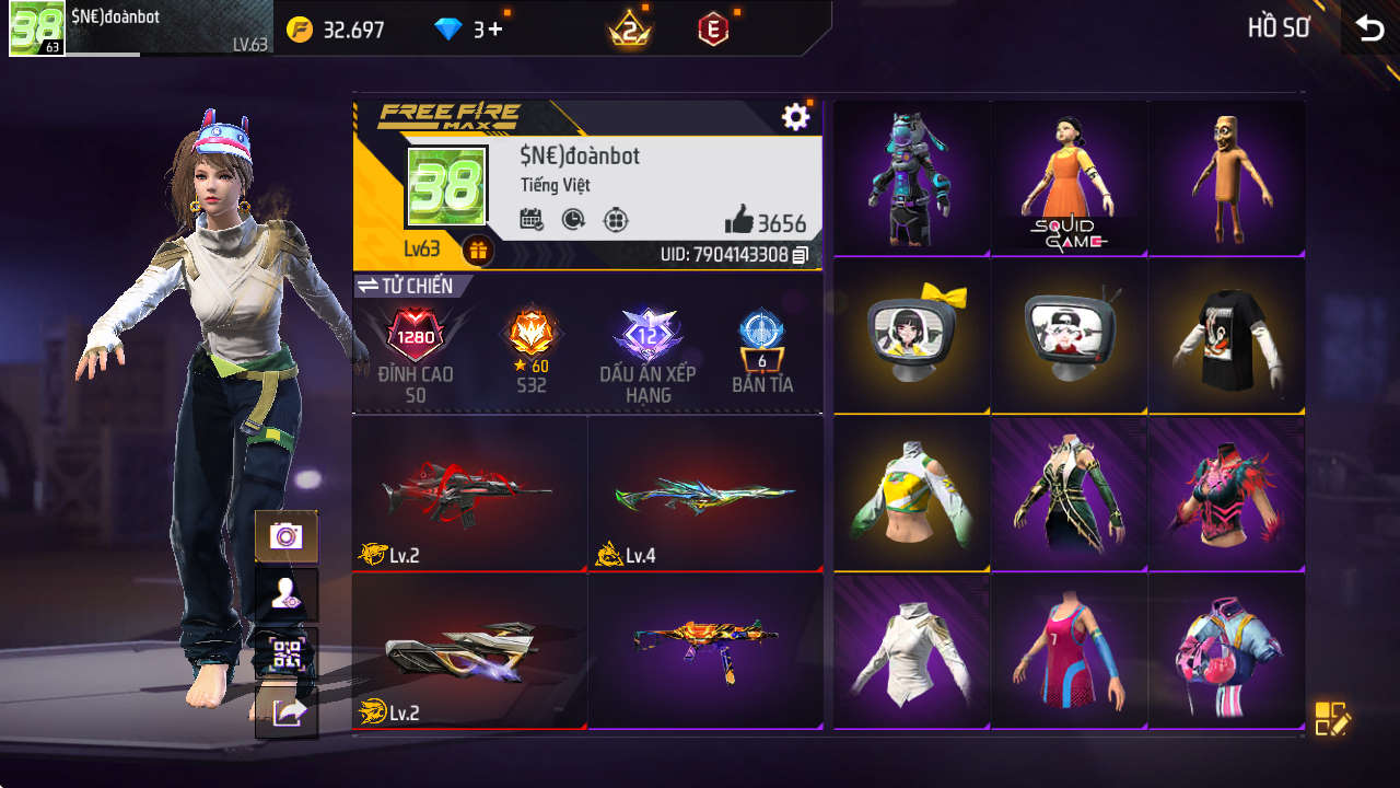 Bán acc Siêu Sale Acc Free Fire